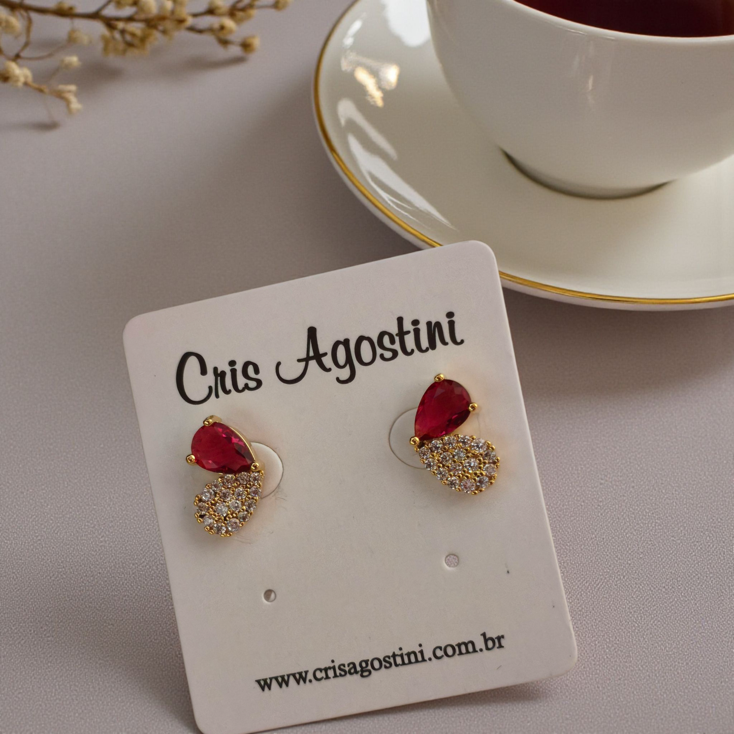 Brinco Borboleta Zircônia e Microzircônias