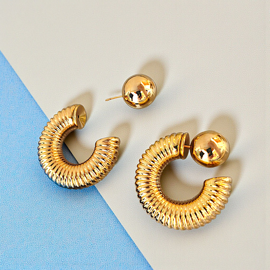 Brinco Argola Caracol Esfera