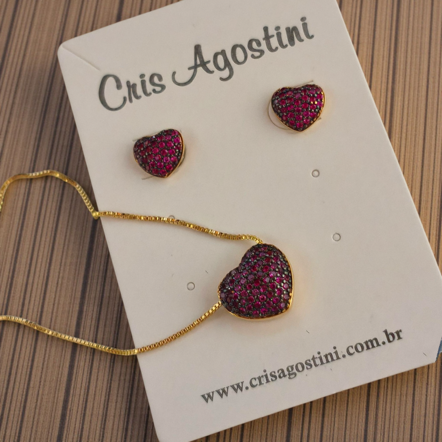 Conjunto Coração Microzircônias Colors