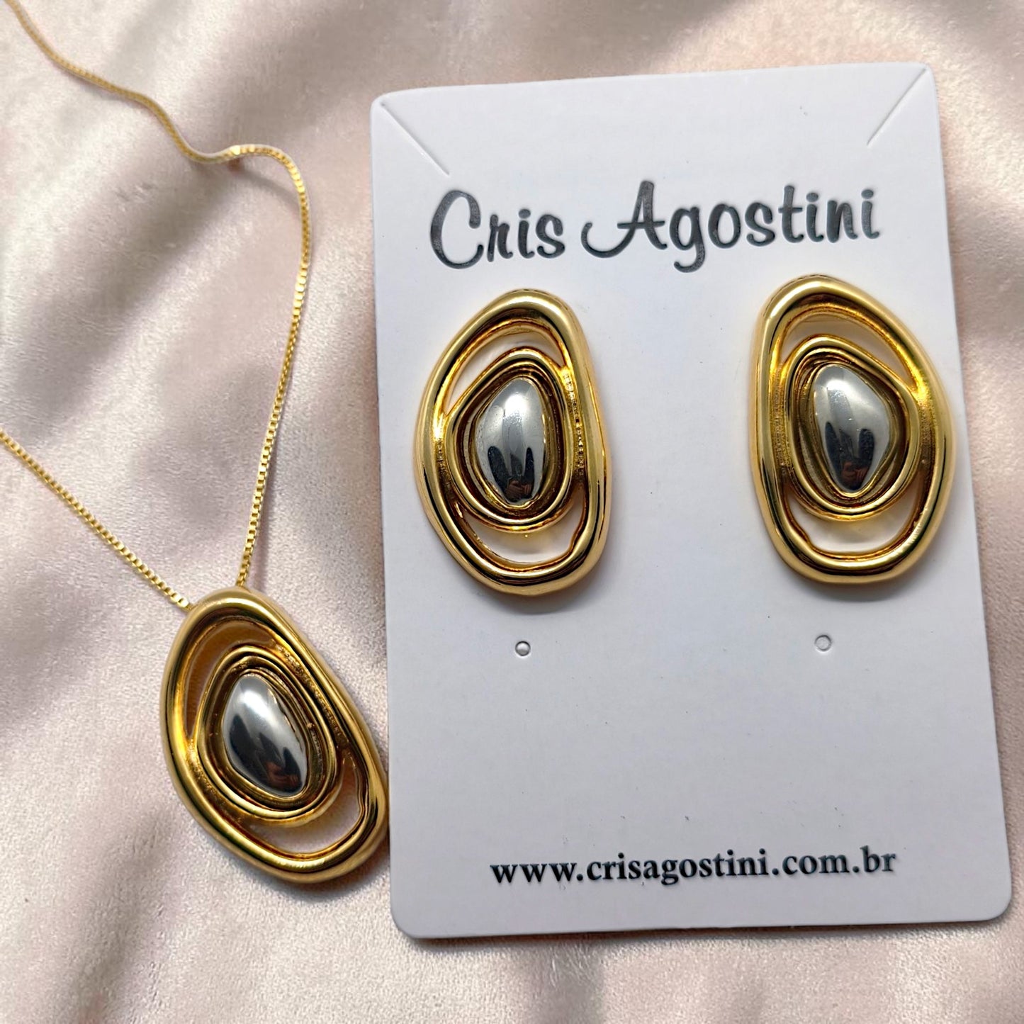 Conjunto Oval Orgânico Bicolor