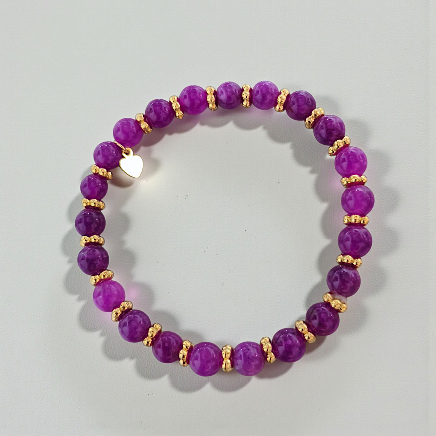 Pulseira Pedras Naturais Colors 5mm Detalhes Ouro