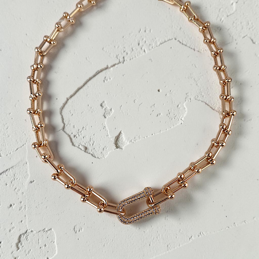 Colar Choker Elos Tiffy Rosé 10mm