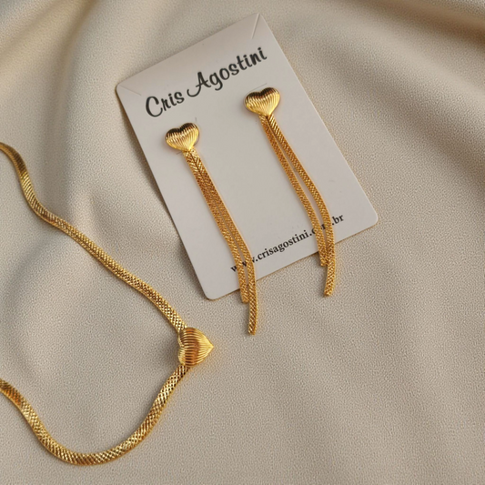 Conjunto Coração Malha Serpente