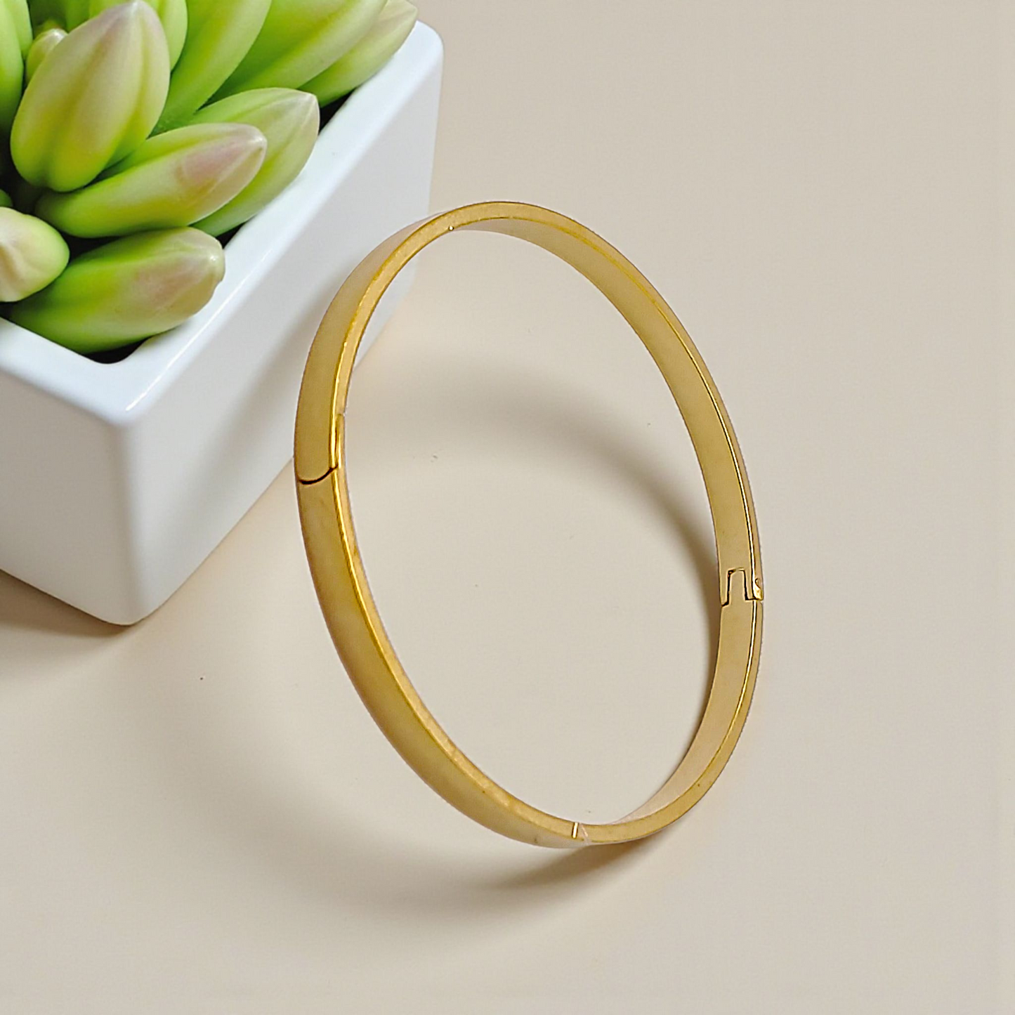 Pulseira Bracelete Aro Liso Achatado