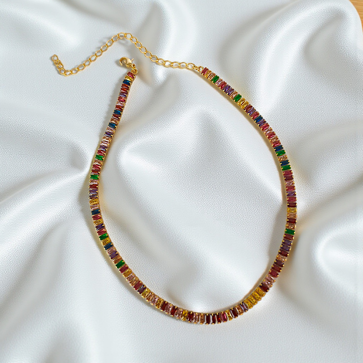 Colar Choker Riviera Zircônias Colors 5mm