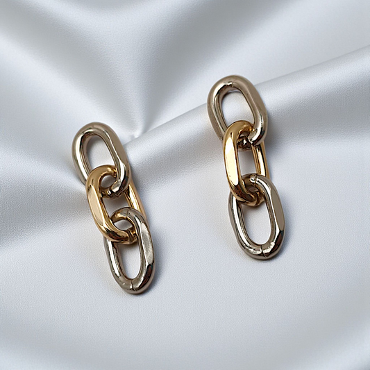 Brinco Corrente 3 Elos Bicolor