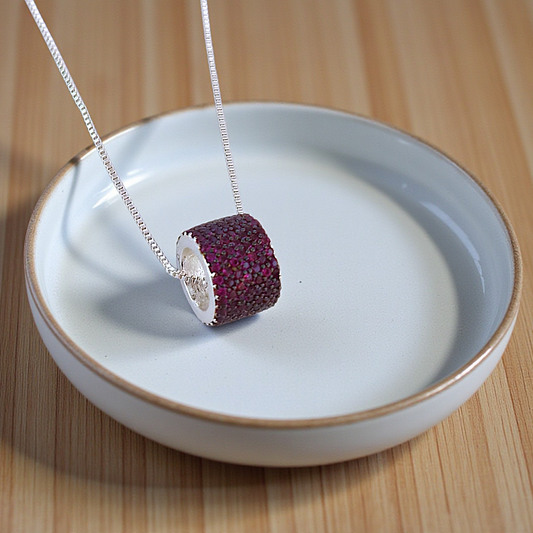 Colar Pingente Charm Microzircônias Colors Prata 925