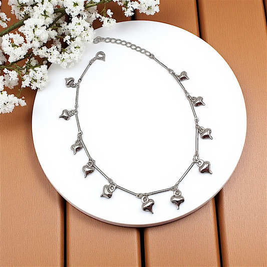 Tornozeleira Pingentes Corações