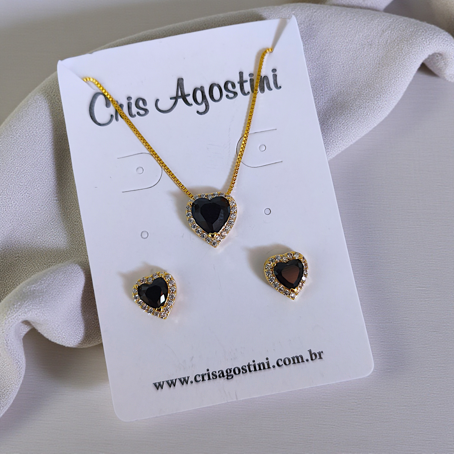 Conjunto Delicado Princesa Coração Negro