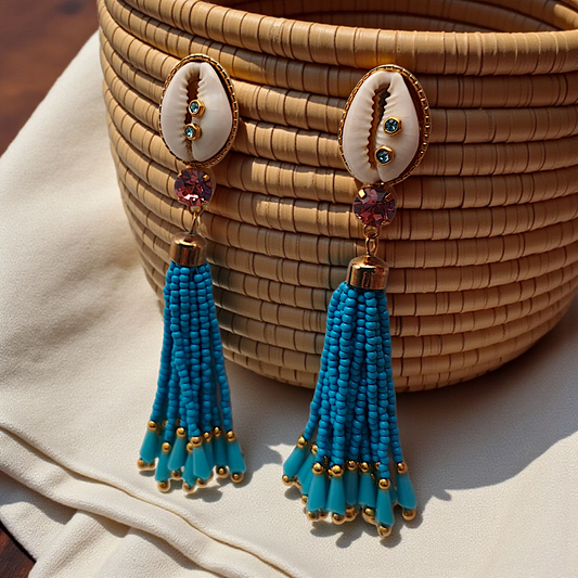 Brinco Maxi Búzio com Tassel