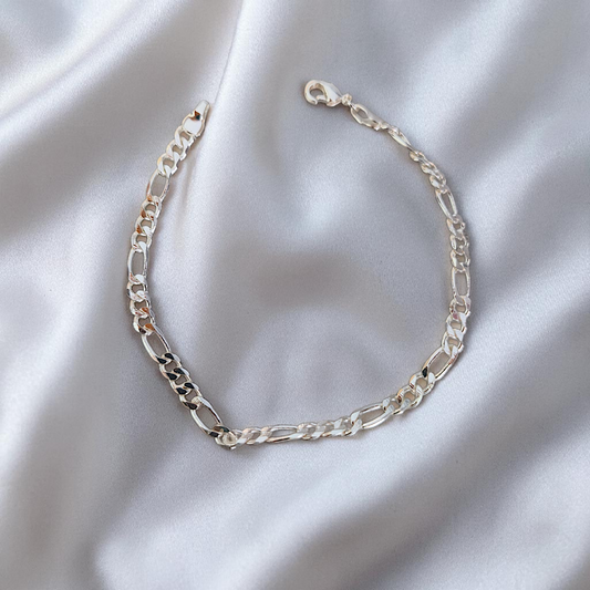 Pulseira Elo 3x1 4mm Prata 925