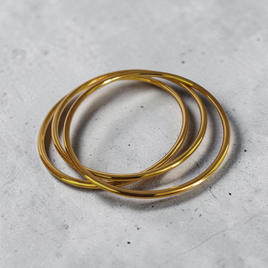 Trio Bracelete Tubo Liso 68mm diâmetro