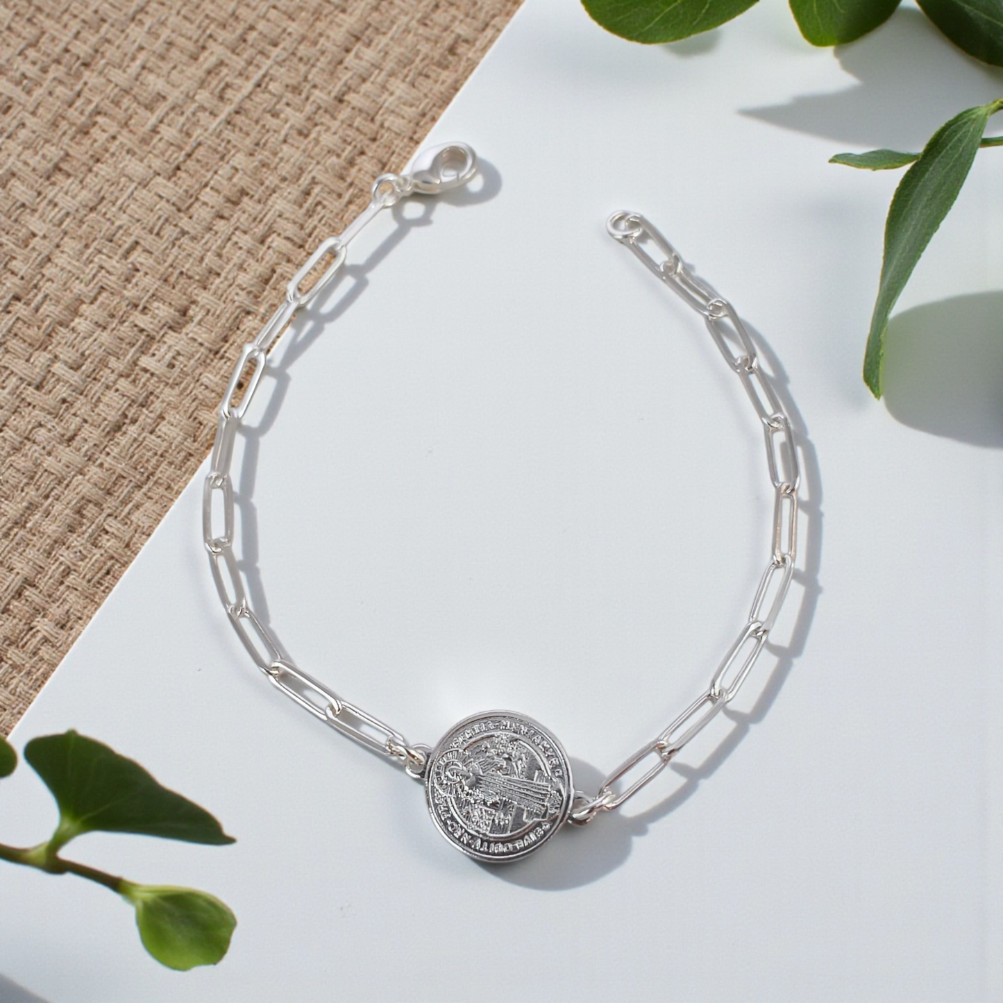 Pulseira Carter Medalha São Bento Prata 925