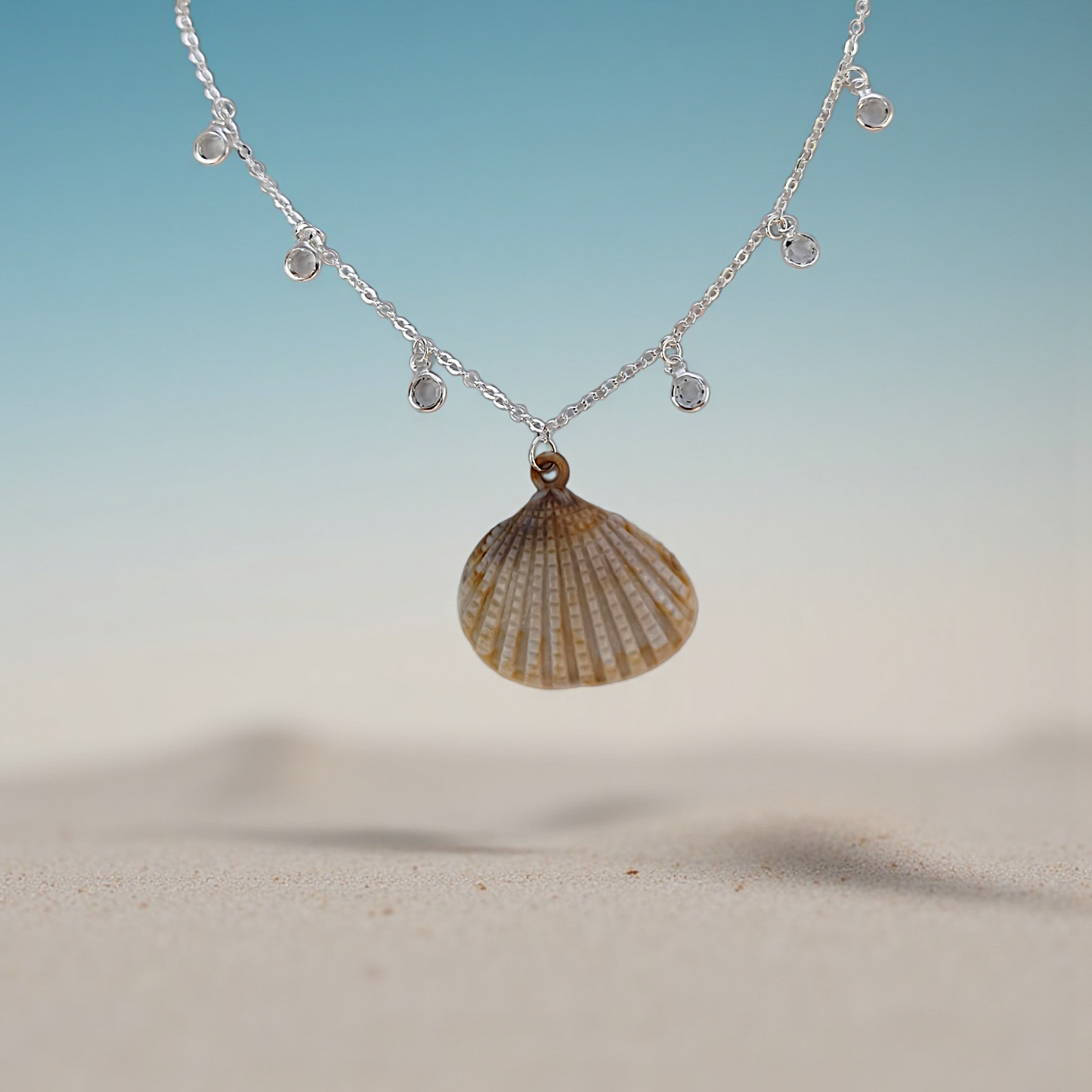 Colar Concha e Zircônias Tiffy Prata 925