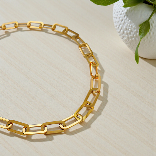 Colar Choker Elos Iguais Achatados