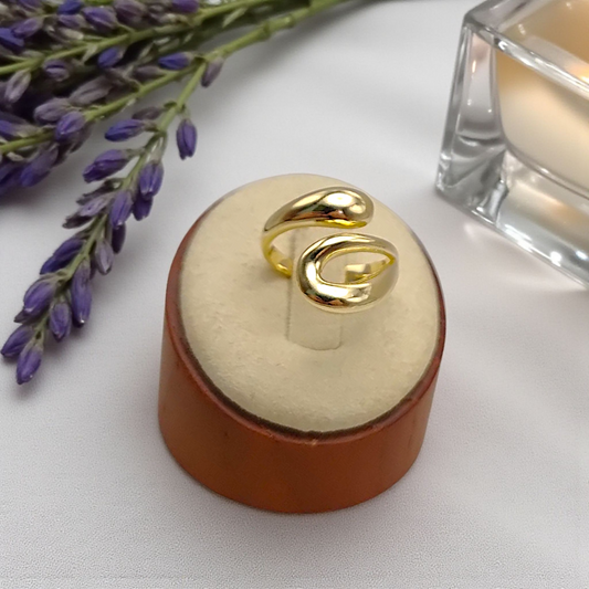 Anel Orgânico Aberto Gota Vazada