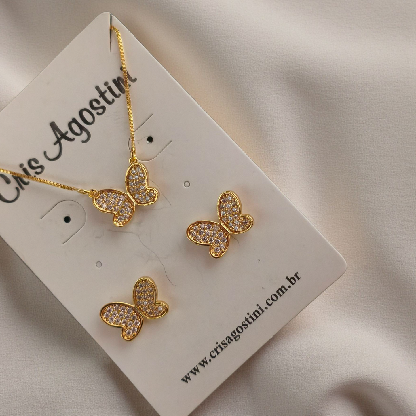 Conjunto Borboleta Microzircônias