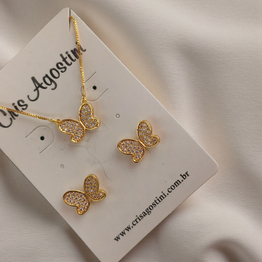 Conjunto Borboleta Microzircônias