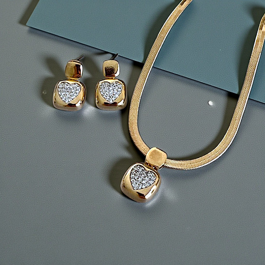 Conjunto Fita Quadradinho Coração Microzircônias