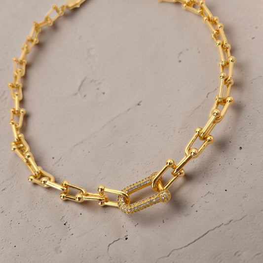 Colar Choker Elos Tiffy 10mm Detalhe Microzircônias