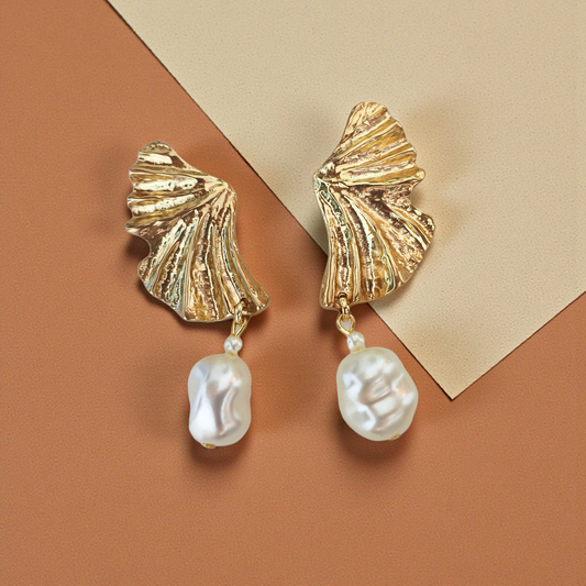 Brinco Maxi Concha e Pérola Barroca