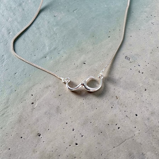 Tornozeleira Onda do Mar Prata 925