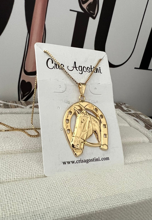 Colar Longo Pingente Cavalo