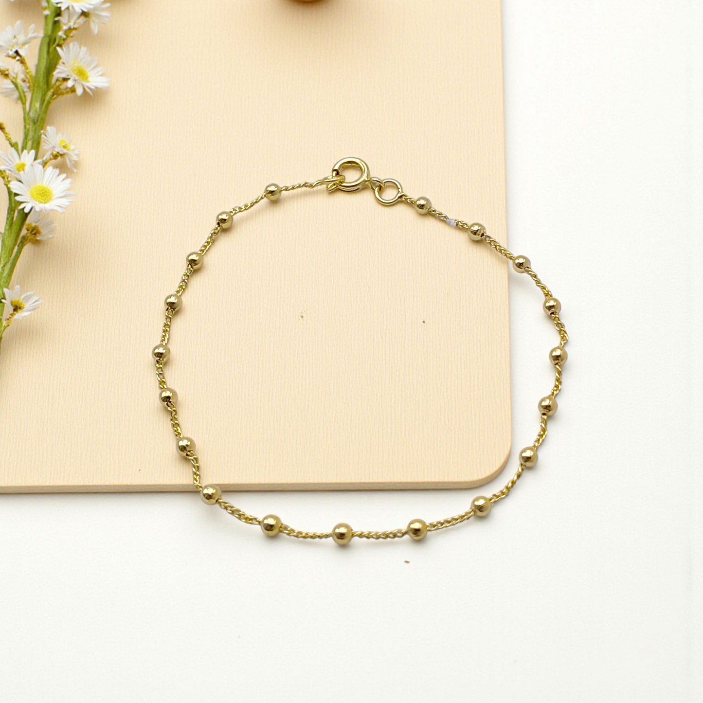 Pulseira Delicada Bolinhas Mini  2mm