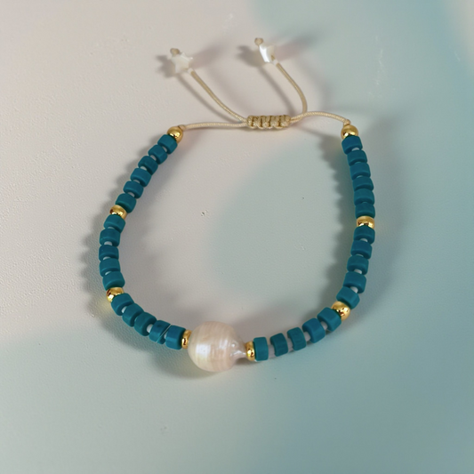 Pulseira Gravatinha Resina e Pérola