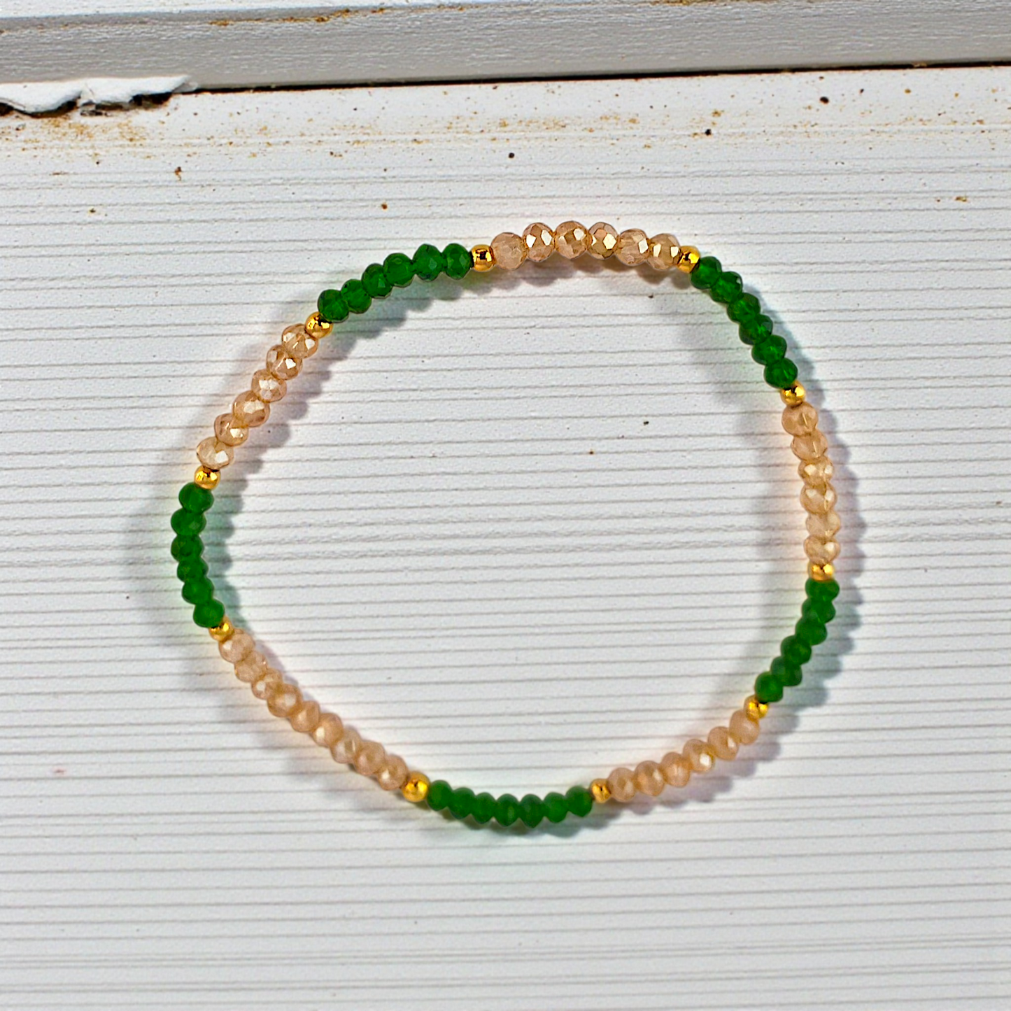 Pulseira Cristal Bicolor e Bolinhas 2mm