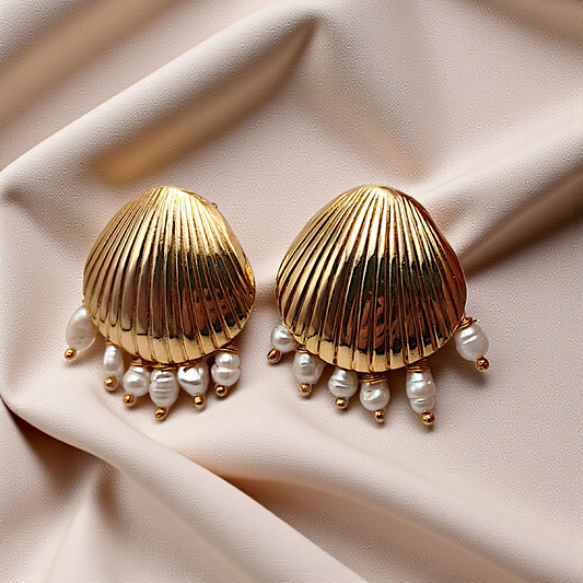 Brinco Maxi Concha 7 Pérolas