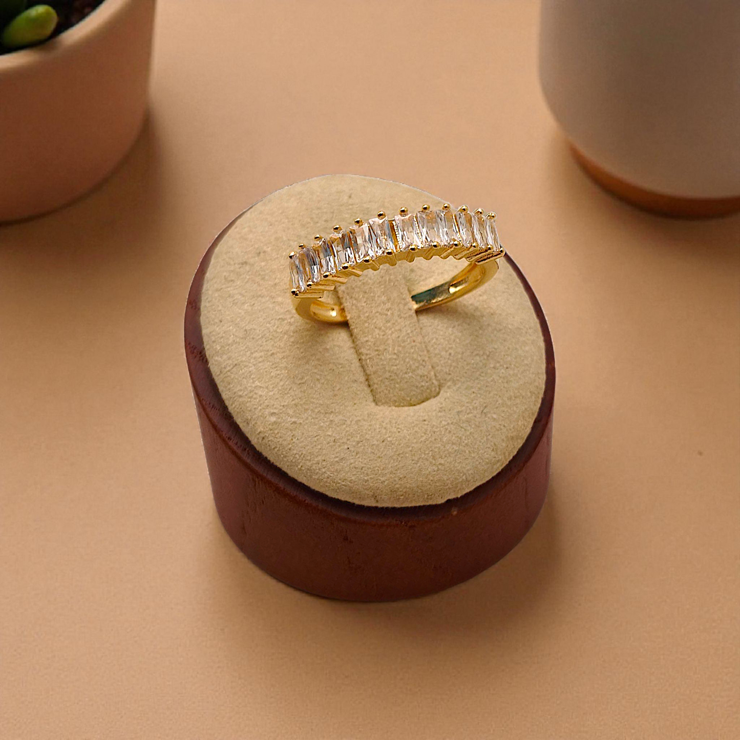 Anel Baguetes Tipo Riviera