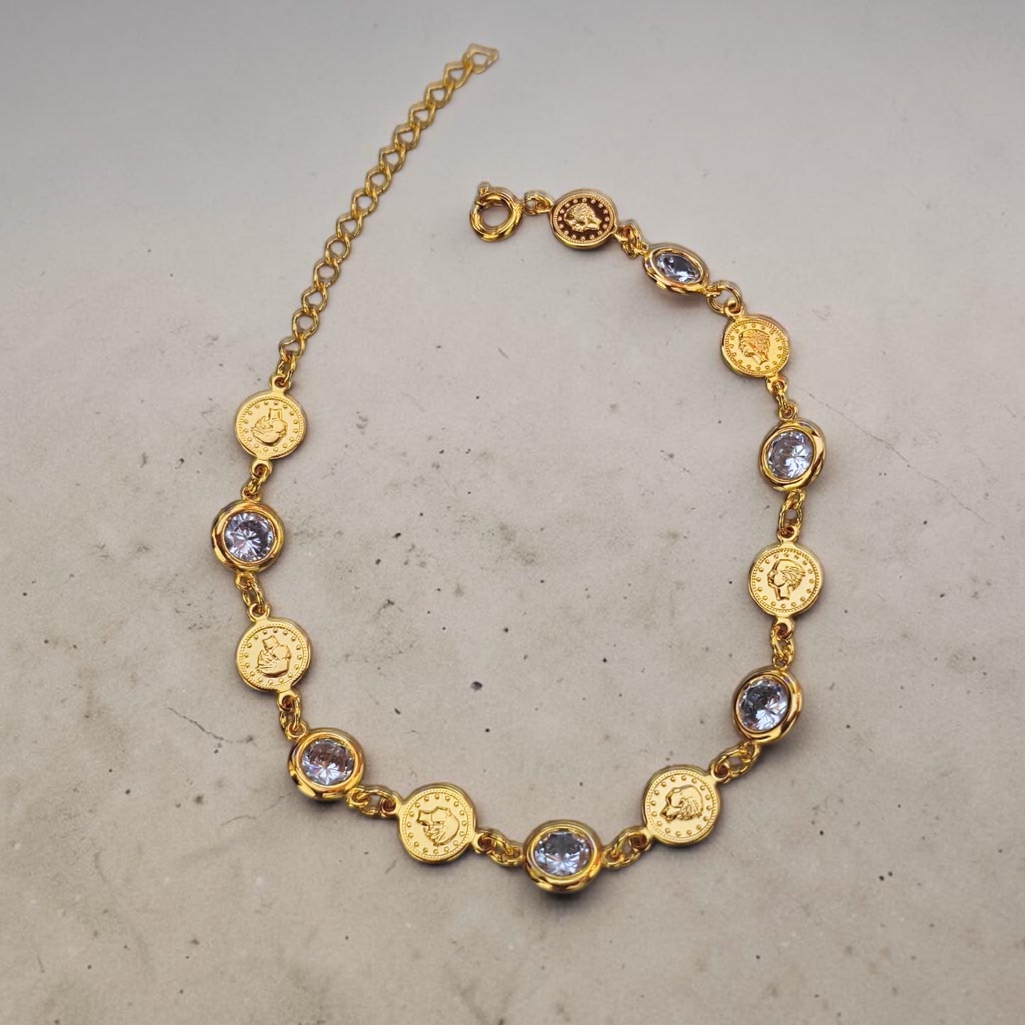 Pulseira Moedas e Zircônias Tiffy