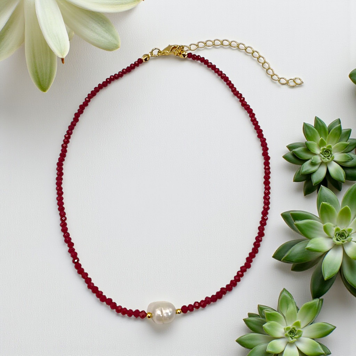Colar Choker Cristal e Pérola