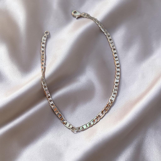 Pulseira Elo Piastrini 3mm Prata 925