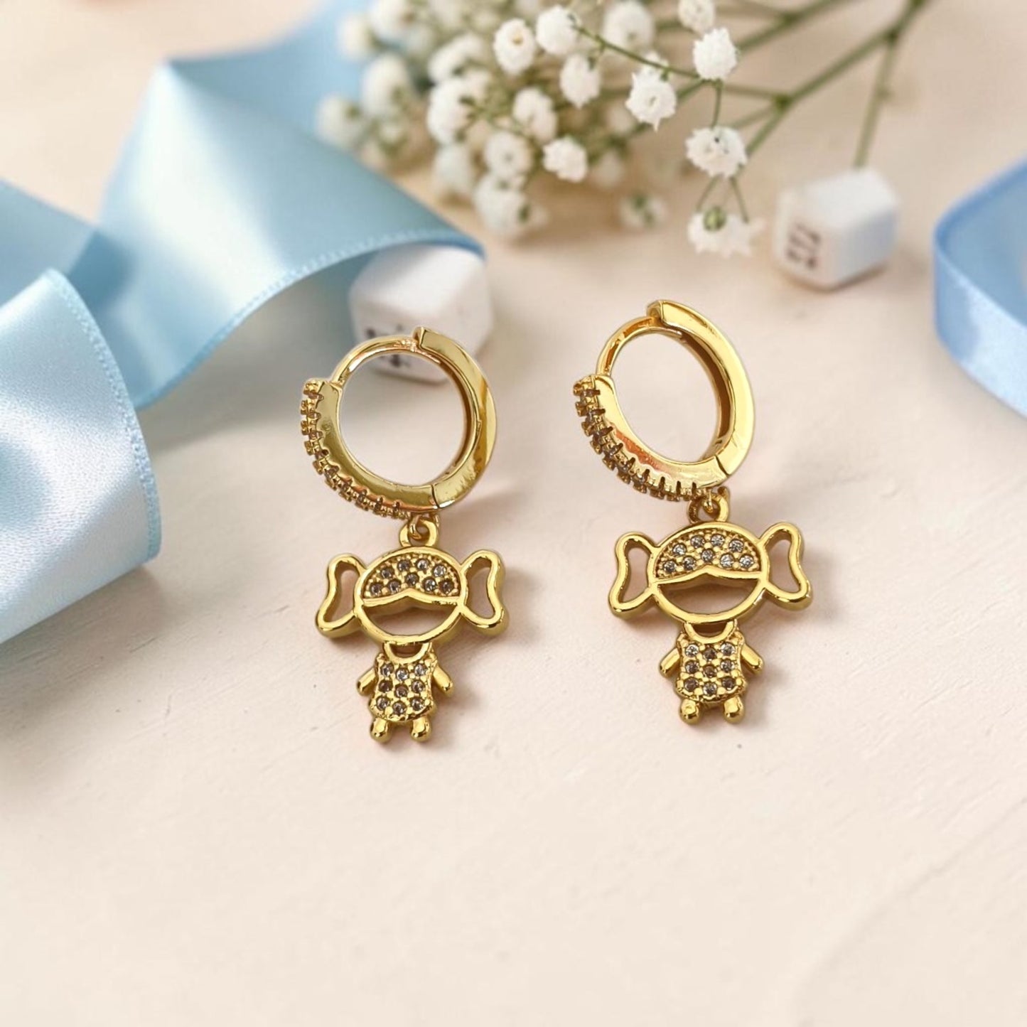 Brinco Argolinha Filhos - Menina Microzircônias