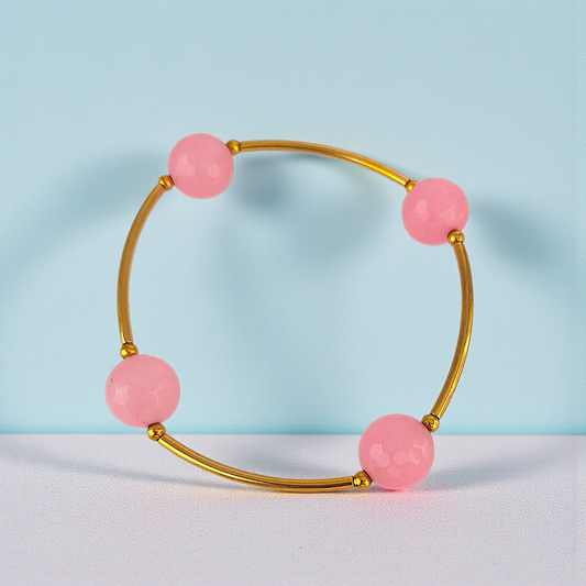 Pulseira 4 Bolas Pedra Natural Jade