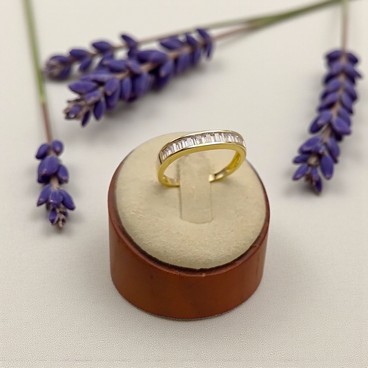 Anel Quadrado Navetes Zircônias