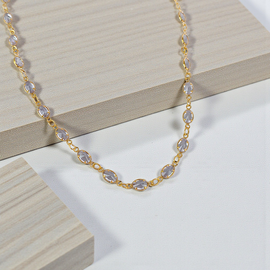 Colar Choker Tiffy Zircônias Ovais 3mm
