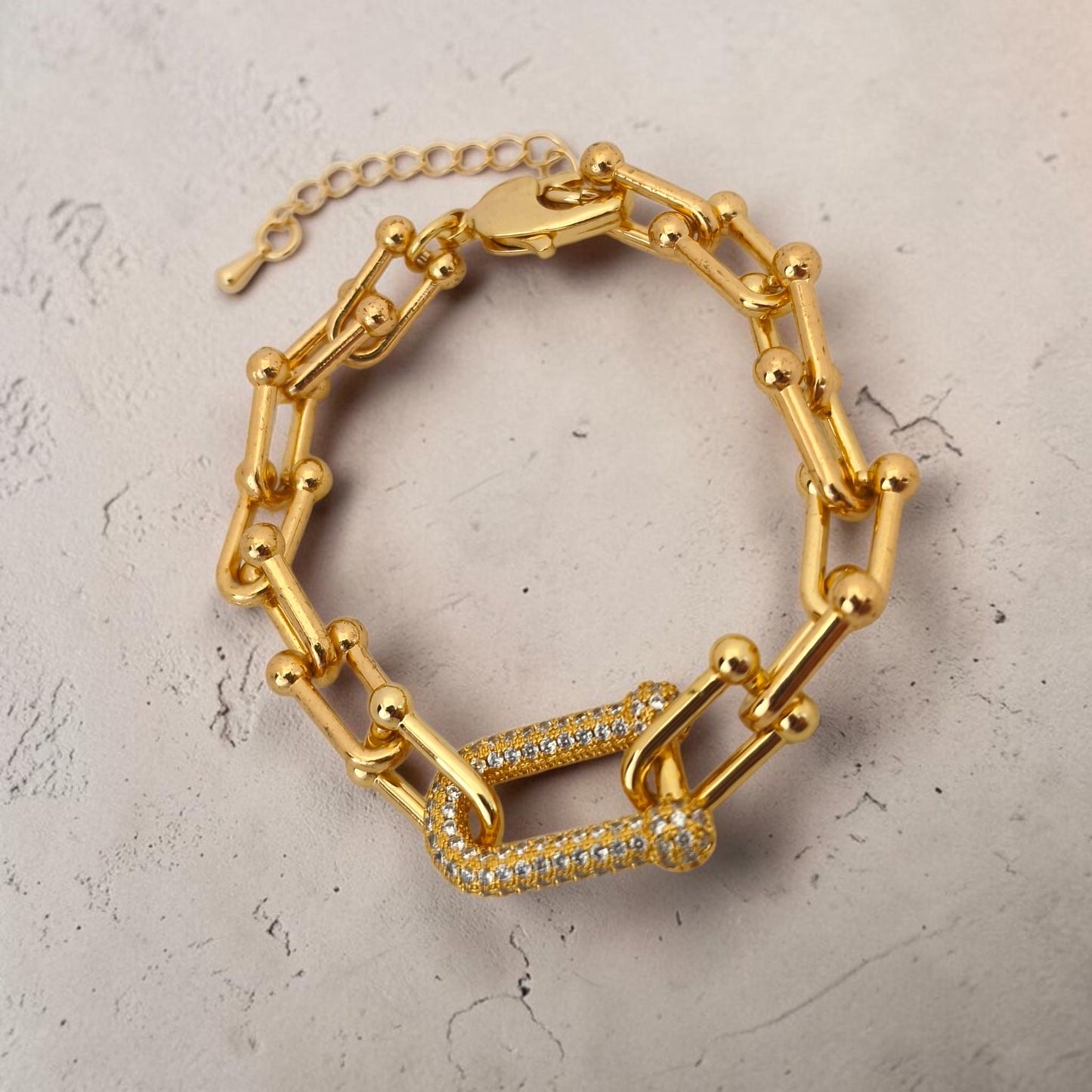 Pulseira Elos Tiffy 10mm Detalhe Microzircônias