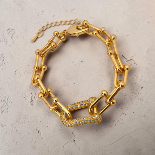 Pulseira Elos Tiffy 10mm Detalhe Microzircônias