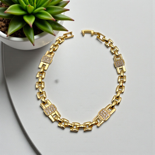 Pulseira Malha Relógio Microzircônias