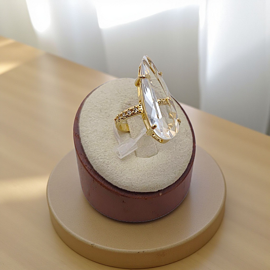 Anel Gota Fina Zircônia