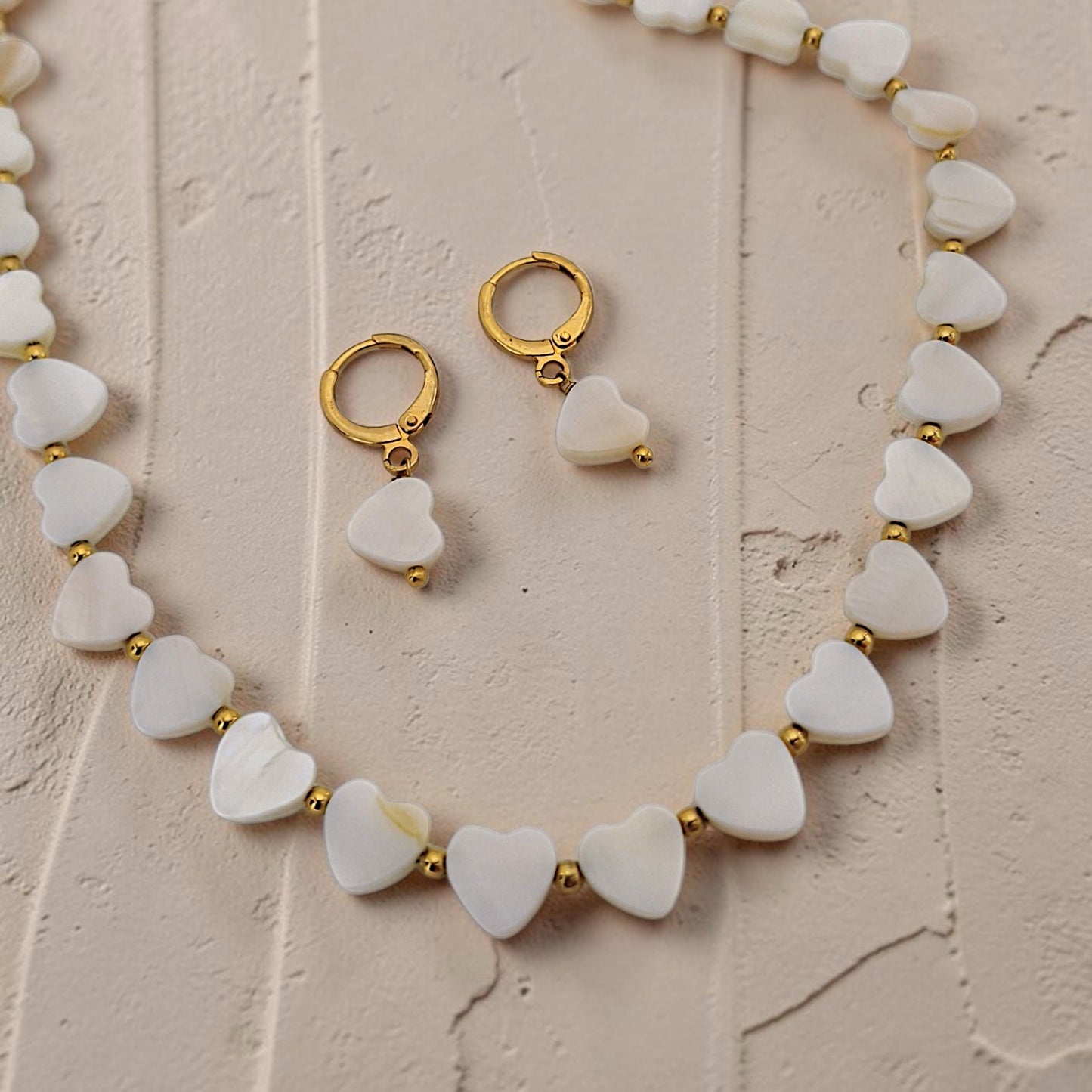 Conjunto Corações Madrepérola