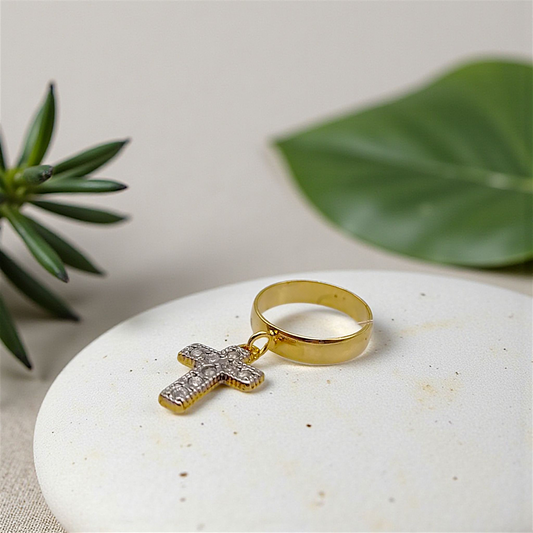 Anel Pingente Crucifixo