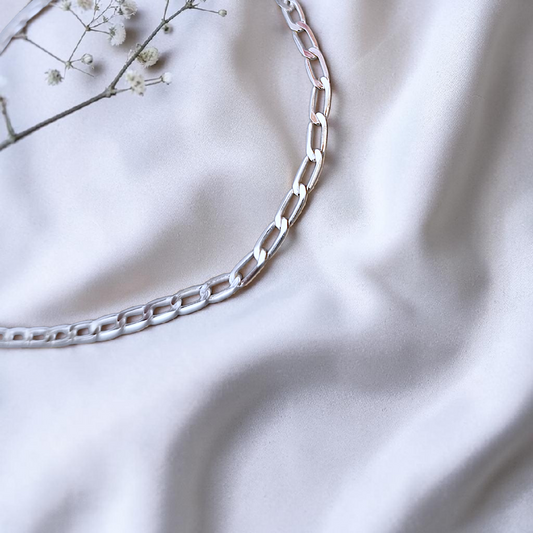 Corrente Elo Igual 3mm - 60cm Prata 925
