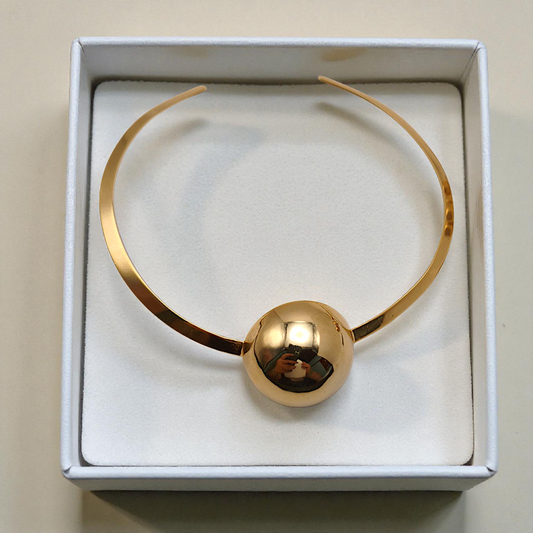 Colar Choker Aro Rígido Meia Bola