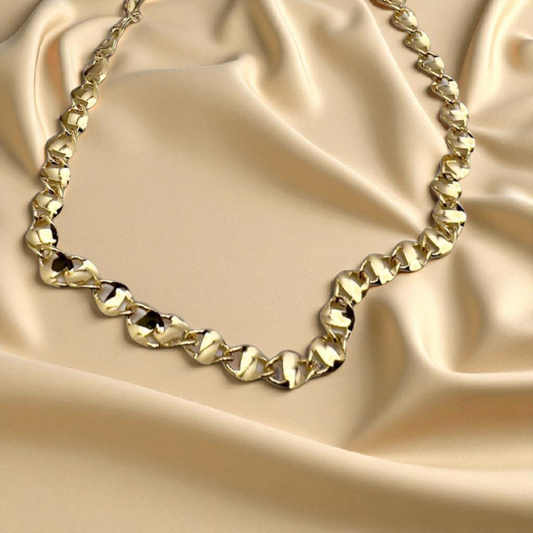 Colar Choker Elo Cadeado Torcido
