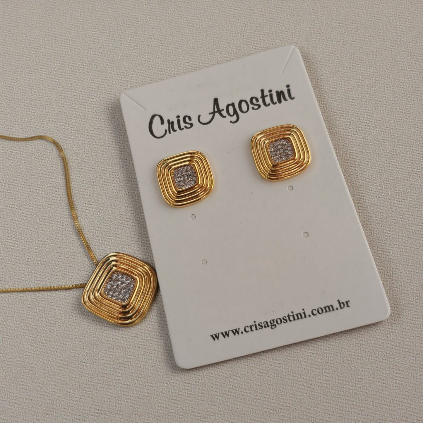 Conjunto Quadrado Frisos Microzircônias