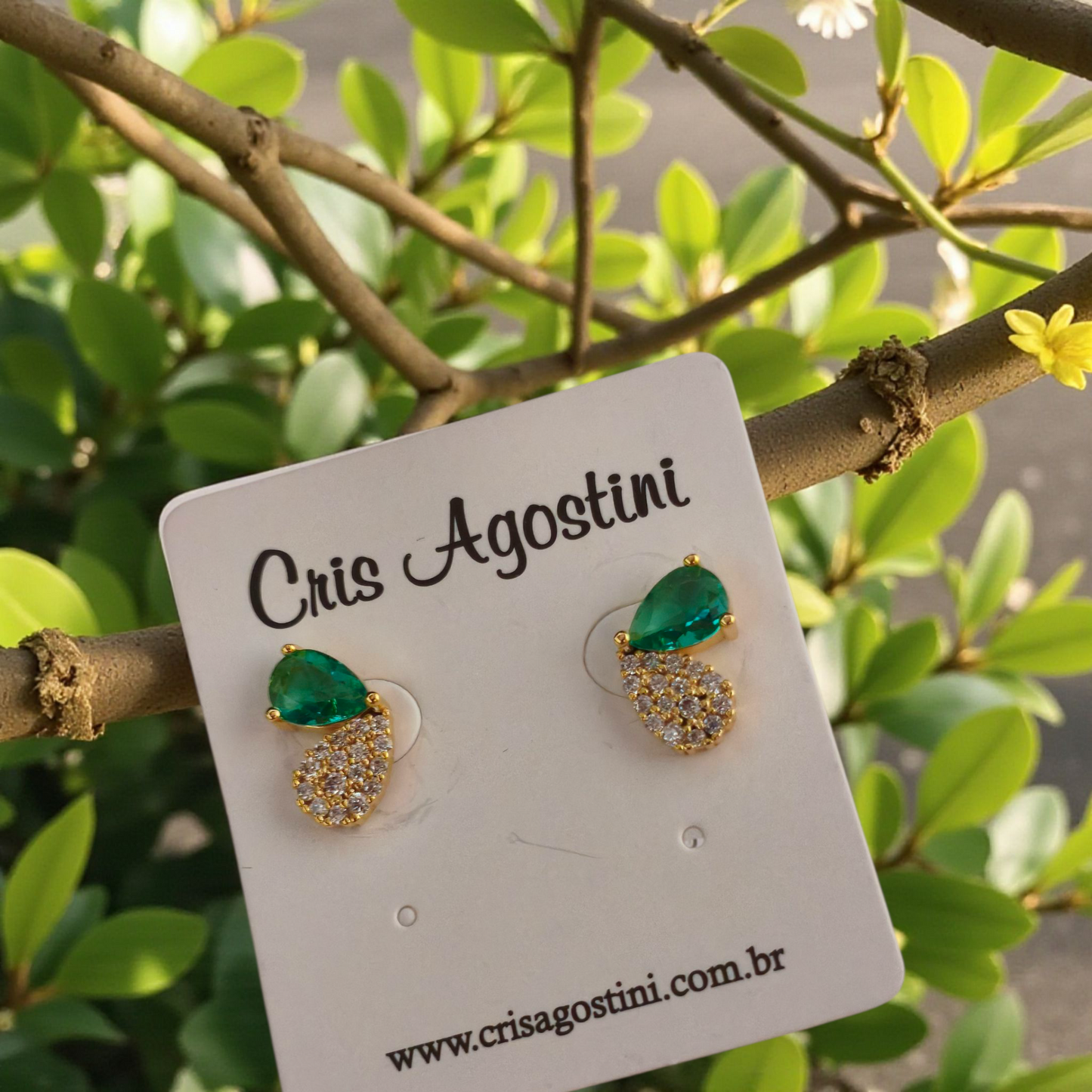 Brinco Borboleta Zircônia e Microzircônias